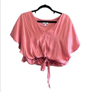 Express peach Cropped elastic waist top